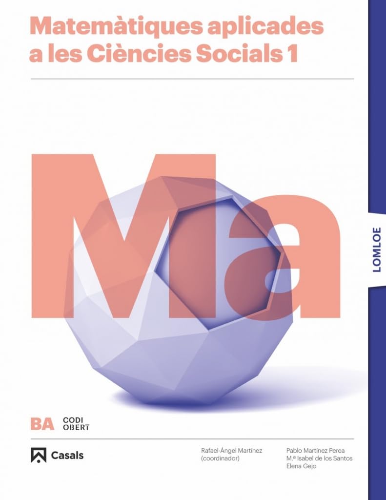Matemàtiques 1 BA CCSS LOMLOE book