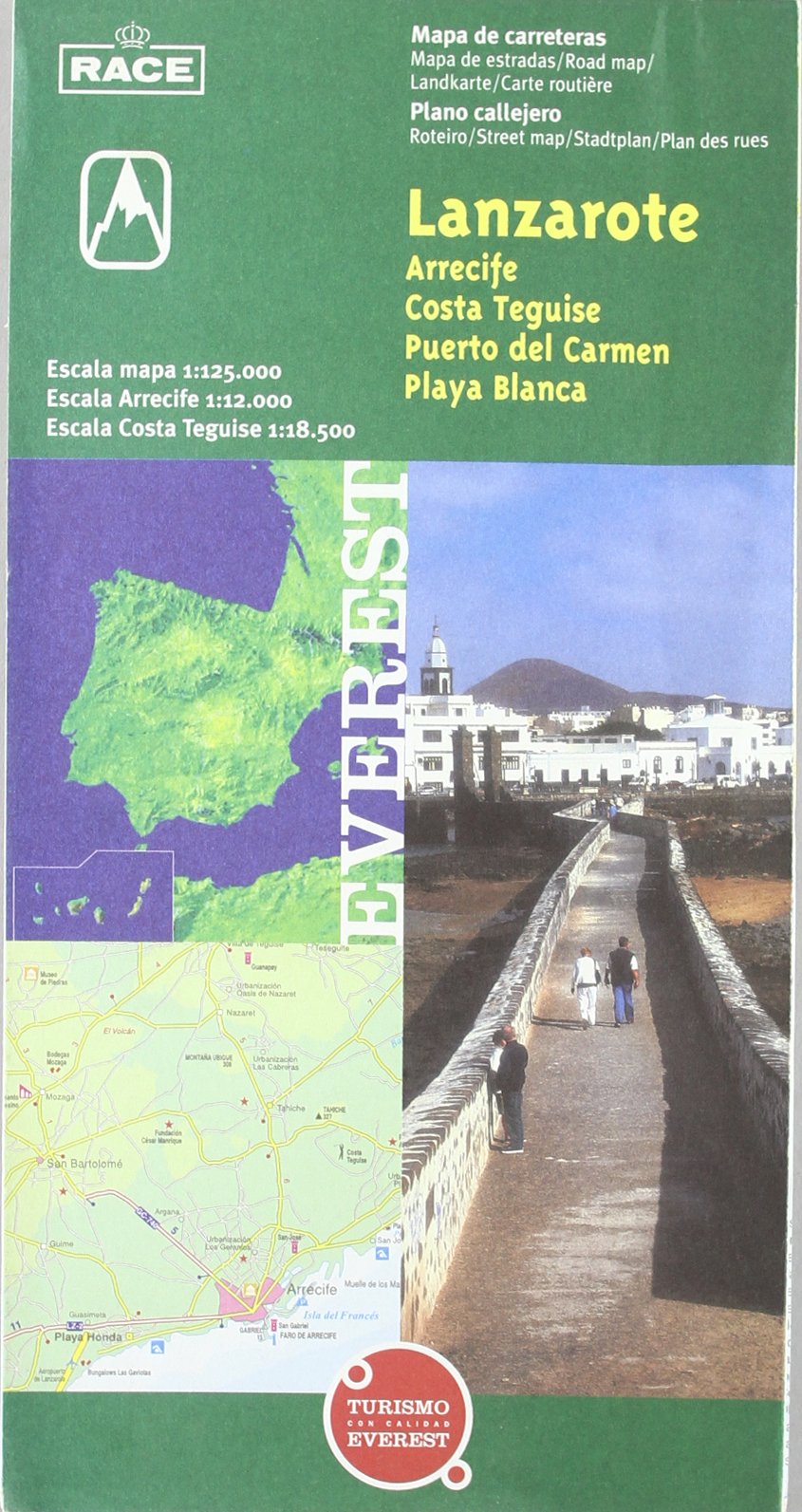 Mapa provincial de Lanzarote, Arrecife, Costa Teguise y Puerto del Carmen: Mapa de carreteras. Plano callejero. (Mapas provinciales / serie verde) book