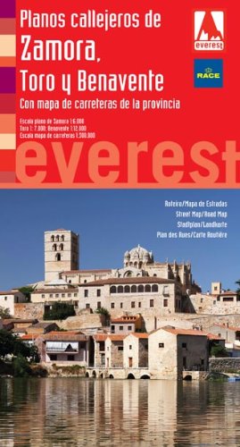 Planos callejeros de Zamora, Toro y Benavente con mapa de carreteras provincial book
