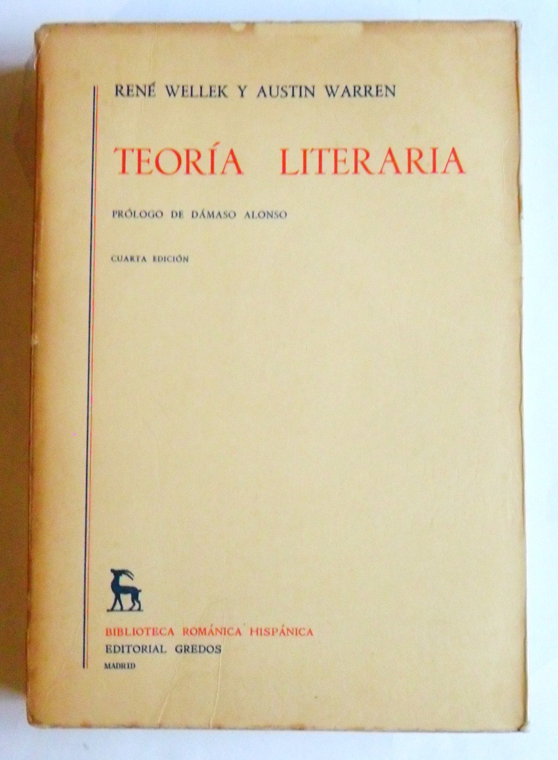 Teoria literaria / Literary Theory book