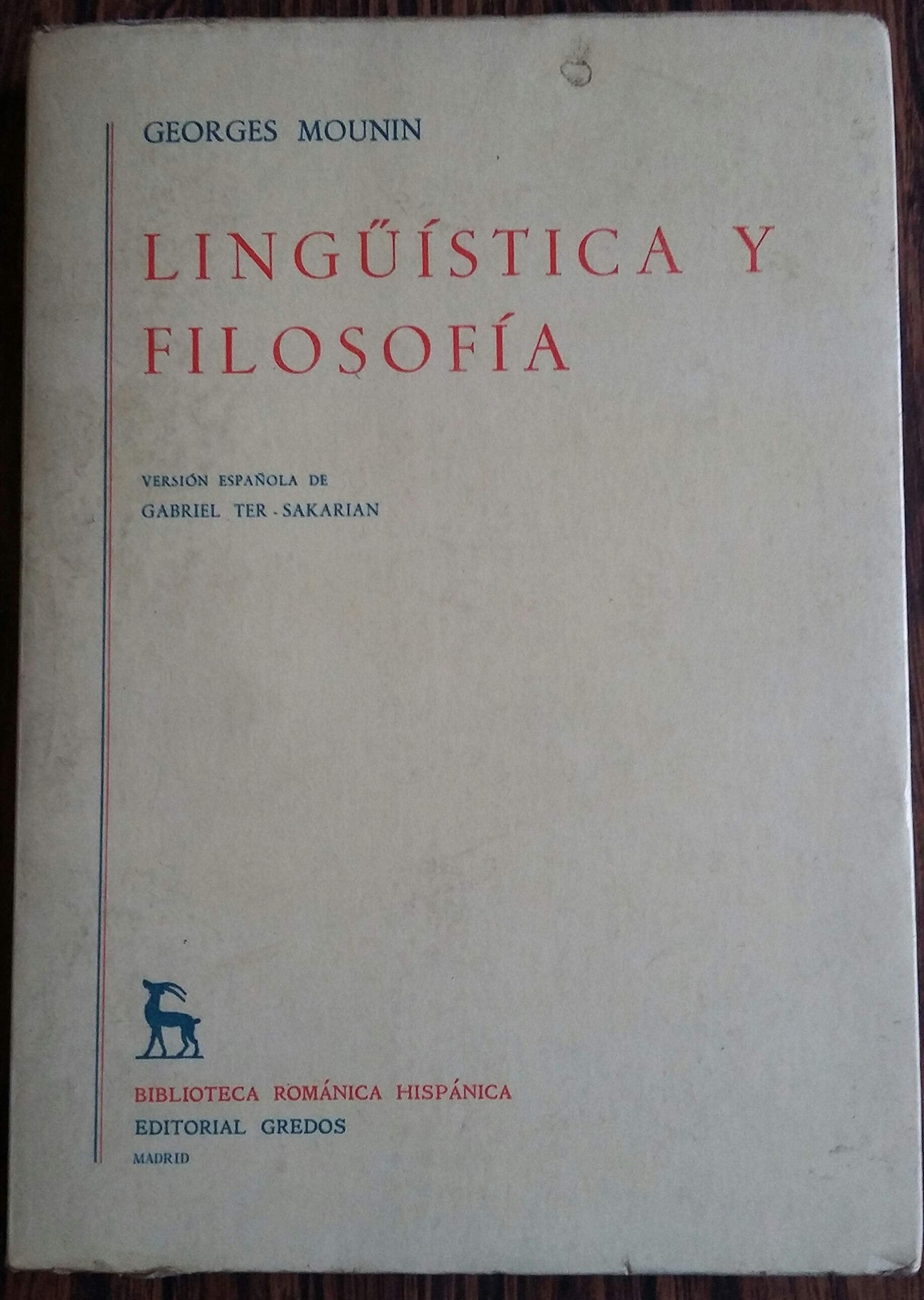 Linguistica y filosofia book