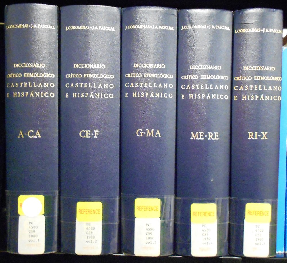 Diccionario critico etimologico castellano e hispanico, 6 vols. book