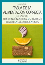 Tabla de la alimentacion correcta / Eating right table: En caso de: Hipertension arterial, sobrepeso, diabetes, colesterol, gota / In Case of Hypertension, Overweight, Diabetes, Cholesterol, Gout book