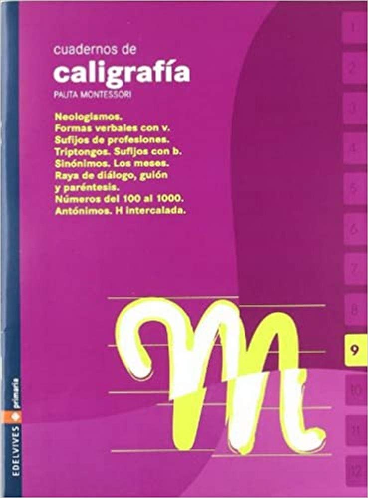Cuaderno 9 de caligrafia Pauta Montessori book