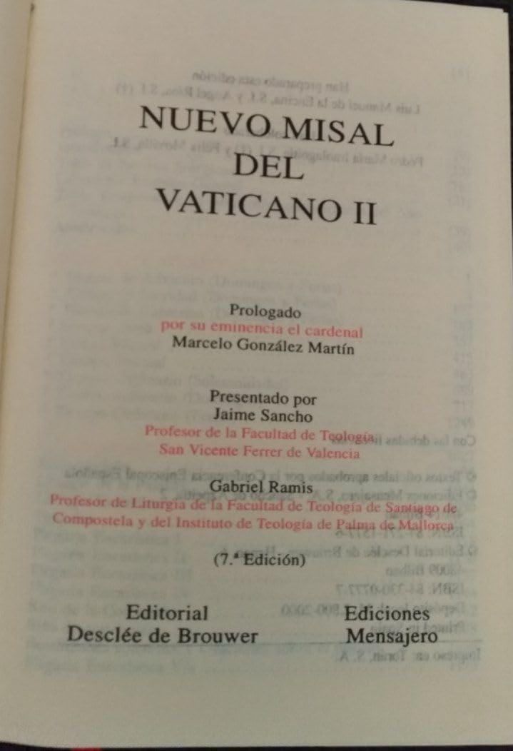 Nuevo misal del Vaticano II Social Sciences