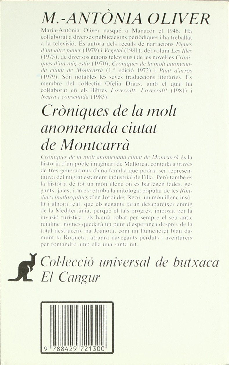Cròniques de la molt anomenada ciutat de Montcarrà (El Cangur) Novels & Short Stories