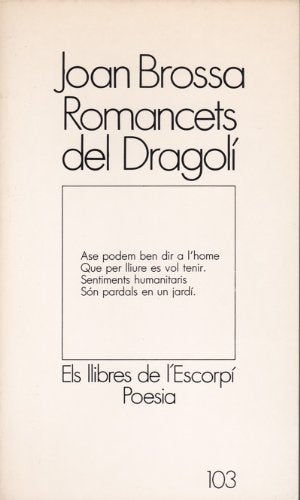 Romancets del dragolí (1948) (L'Escorpí. Poesia) Books