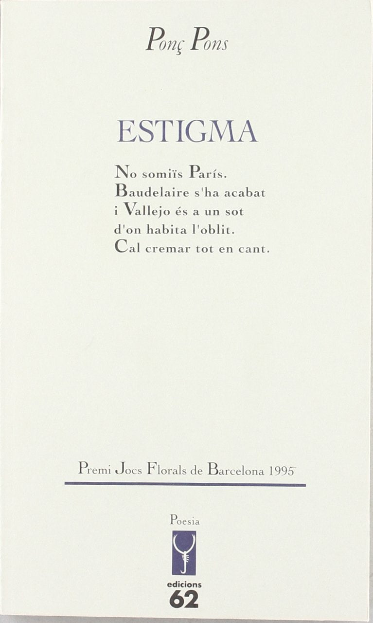 Estigma (L'Escorpí. Poesia) Books