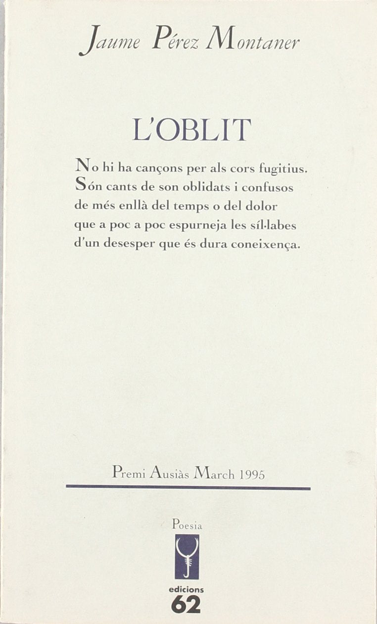 L'oblit (L'Escorpí. Poesia) Books