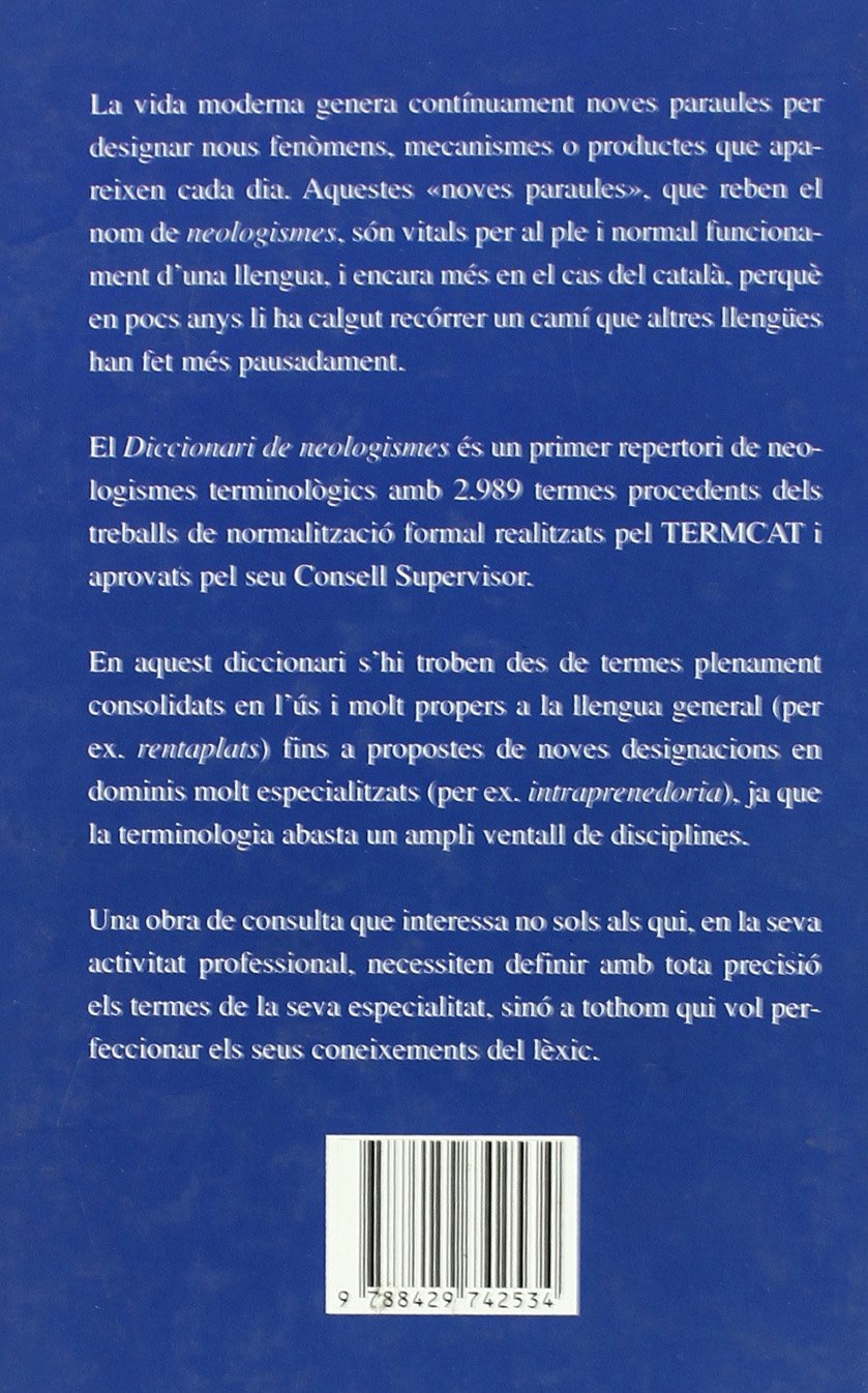 Diccionari de neologismes (Diccionaris) Reference Books