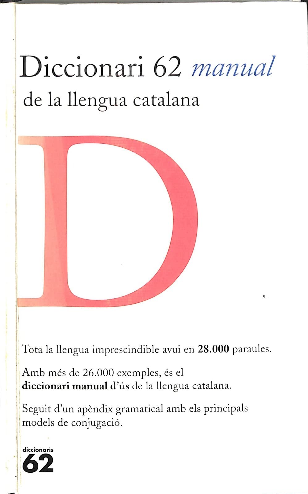 Diccionari 62 manual de la llengua catalana book