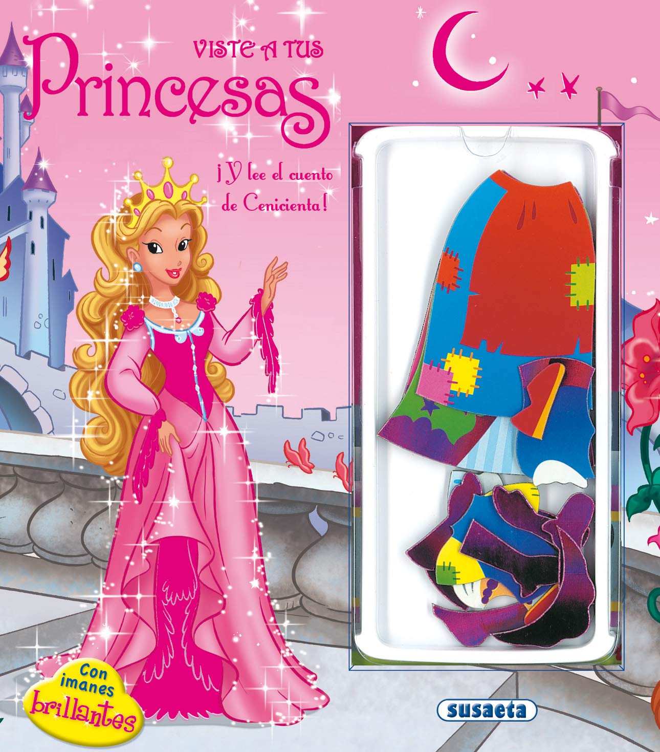 Viste a tus princesas con imanes brillantes. Cenicienta book