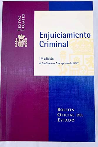 Ley de enjuiciamiento criminal (Textos Legales, Band 40) Books