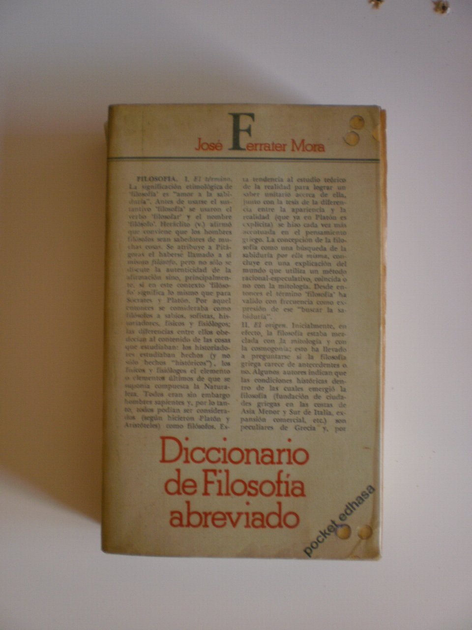 DICCIONARIO DE FILOSOFIA ABREVIADO Books