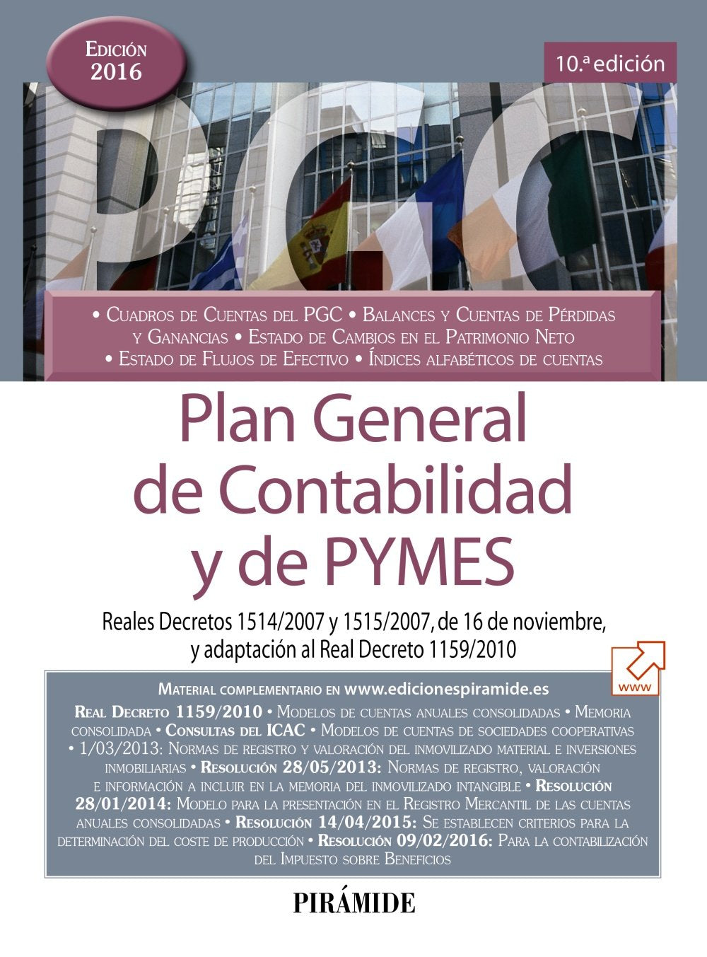 Plan General de Contabilidad y de PYMES: Reales Decretos 1514/2007 y 1515/2007, de 16 de noviembre, y adaptación al Real Decreto 1159/2010 book