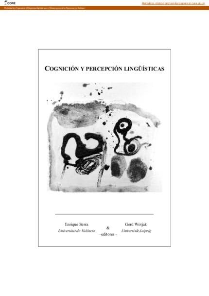 Cognición y percepción lingüísticas book