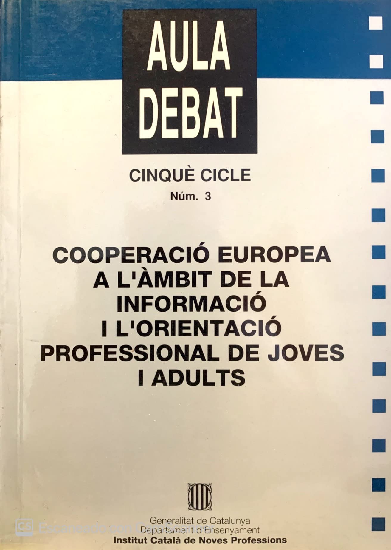 Cooperació europea a l'àmbit de la informació i orientació professional de joves i adults (Aula debat. Sèrie Cinquè Cicle) Books