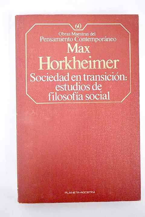 Sociedad en transición : estudios de filosofía social book