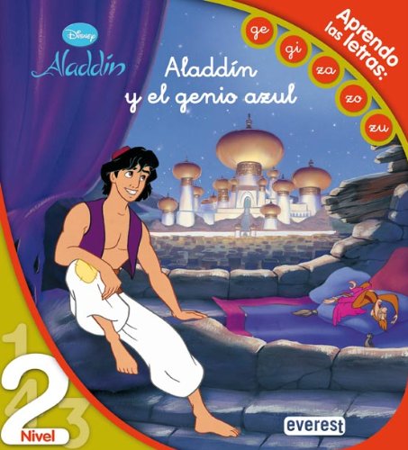 Aladdín. Aladdín y el genio azul. Lectura Nivel 2: Aprendo las letras: ge, gi, za, zo, zu. (Leo con Disney) Children's books
