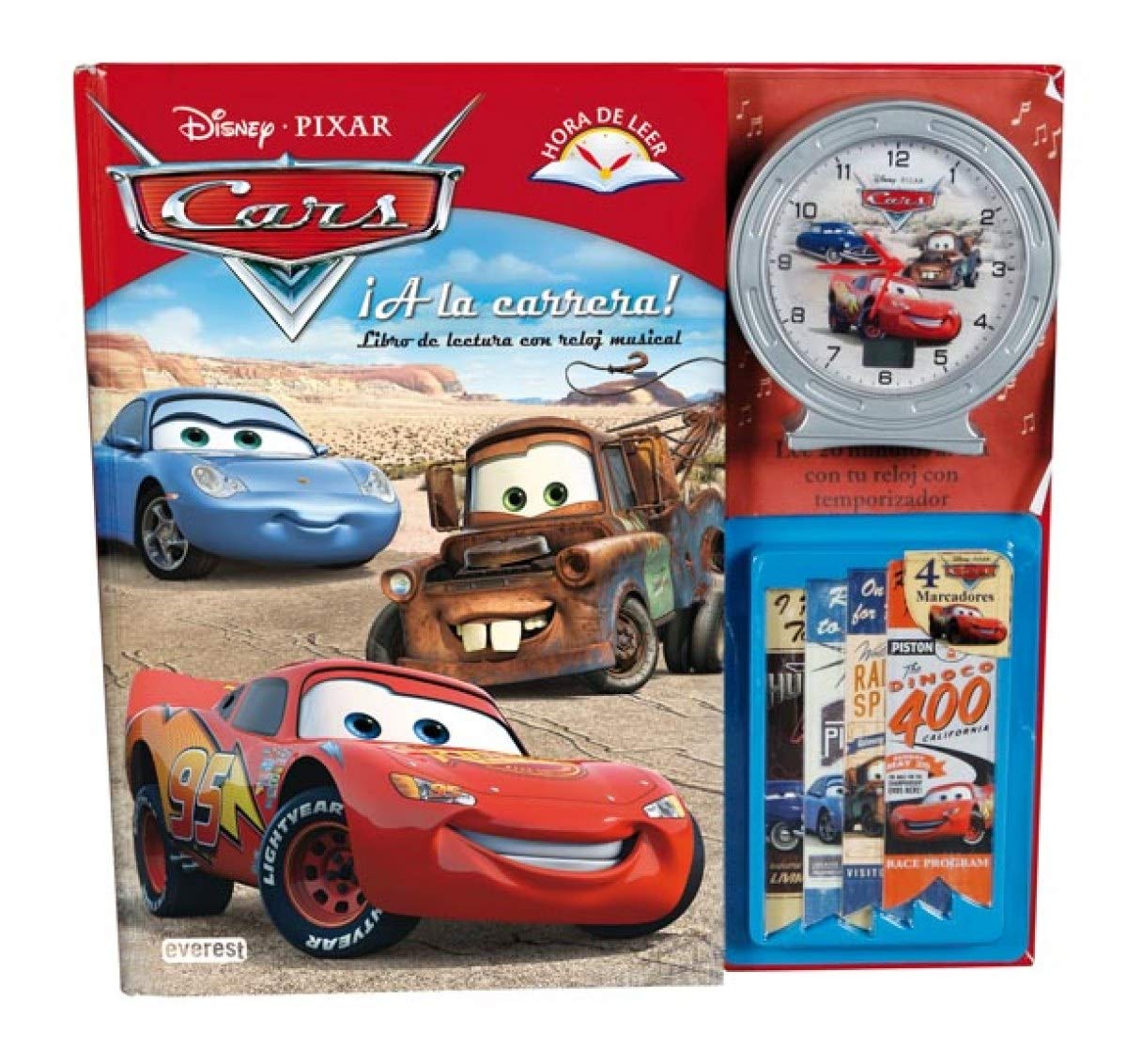 Cars. ¡A la carrera! Hora de leer. Libro de lectura con reloj musical book