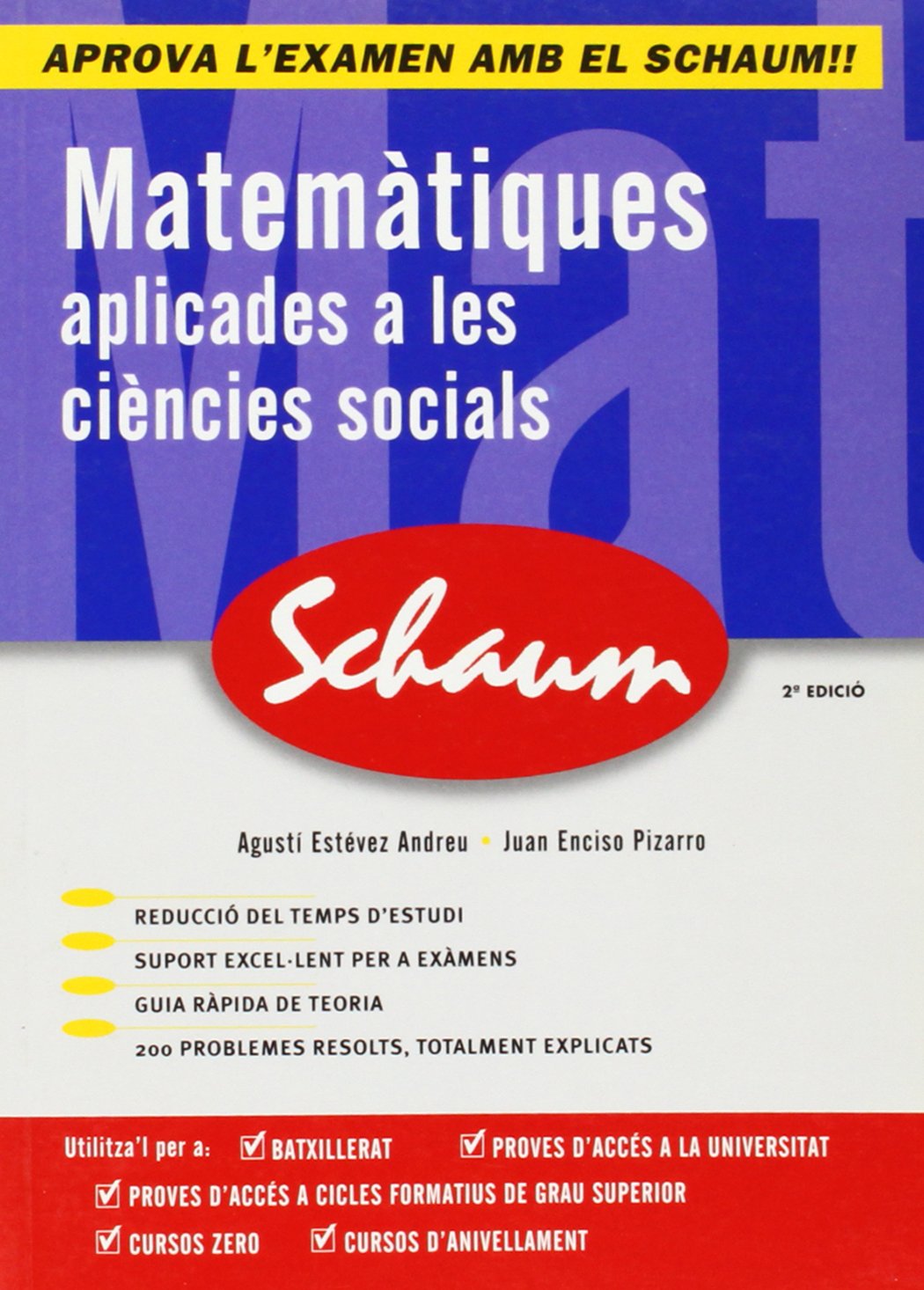 Schaum, matemàtiques aplicades a les ciències socials, Batxillerat Books