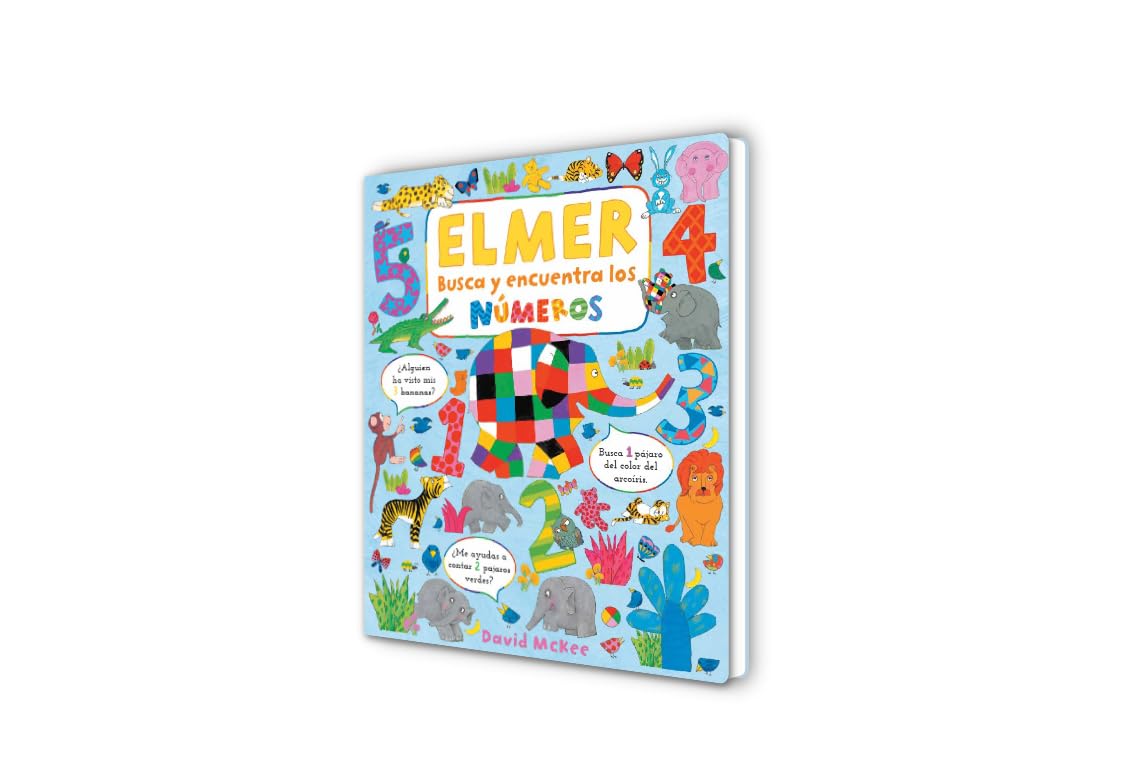 Elmer. Libro de cartón - Busca y encuentra los números de Elmer book