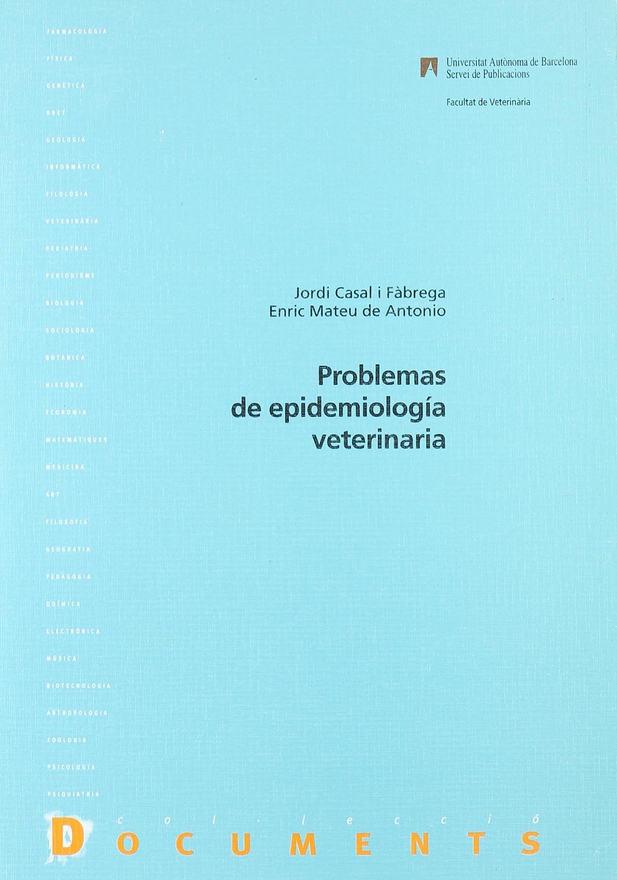 Problemas de epidemiología veterinaria book