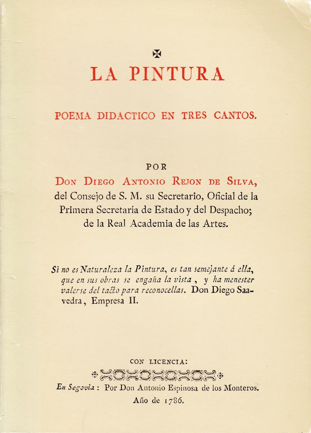 LA PINTURA. POEMA DIDACTICO EN TRES CANTOS. book