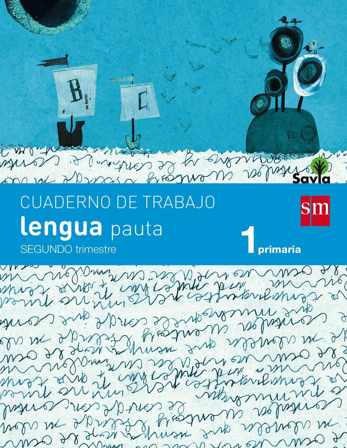 Cuaderno de lengua, Pauta. 1 Primaria, 2 Trimestre. Savia book