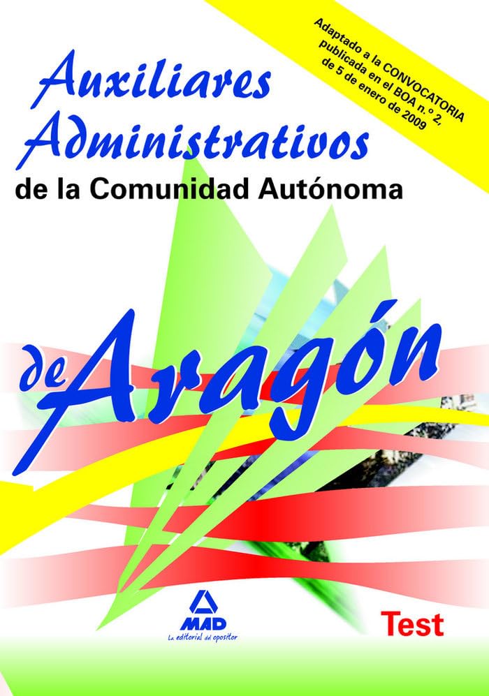 Auxiliares Administrativos, Comunidad Autónoma de Aragón. Test Education & Training