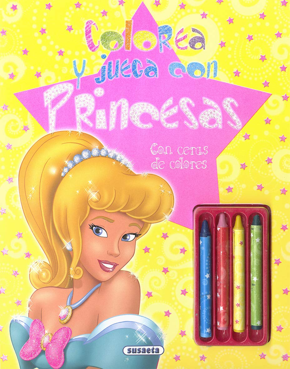 Colorea y juega con princesas (con ceras de colores) book