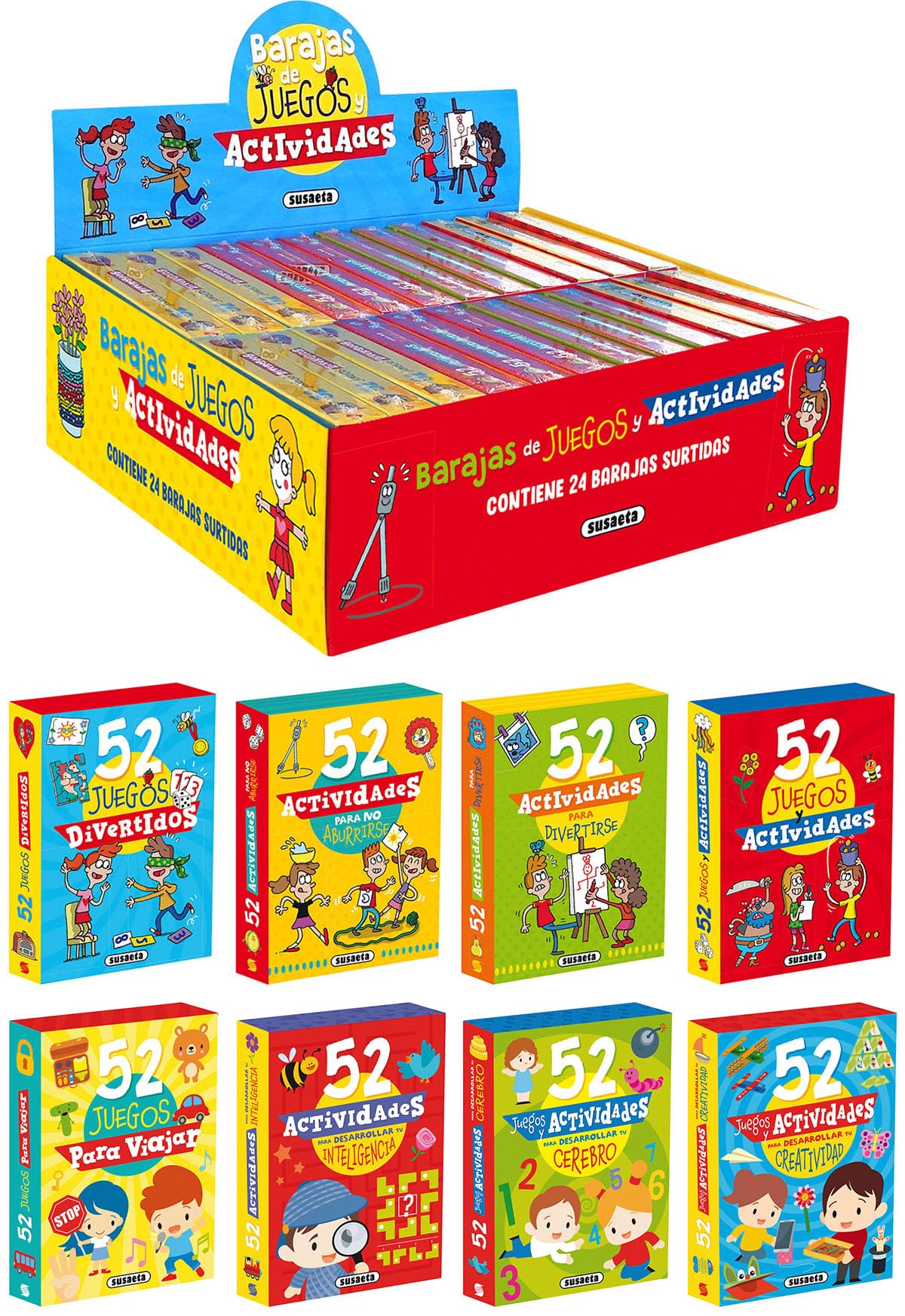 Estuche con 24 barajas de juegos y actividades Tiptoi & Games