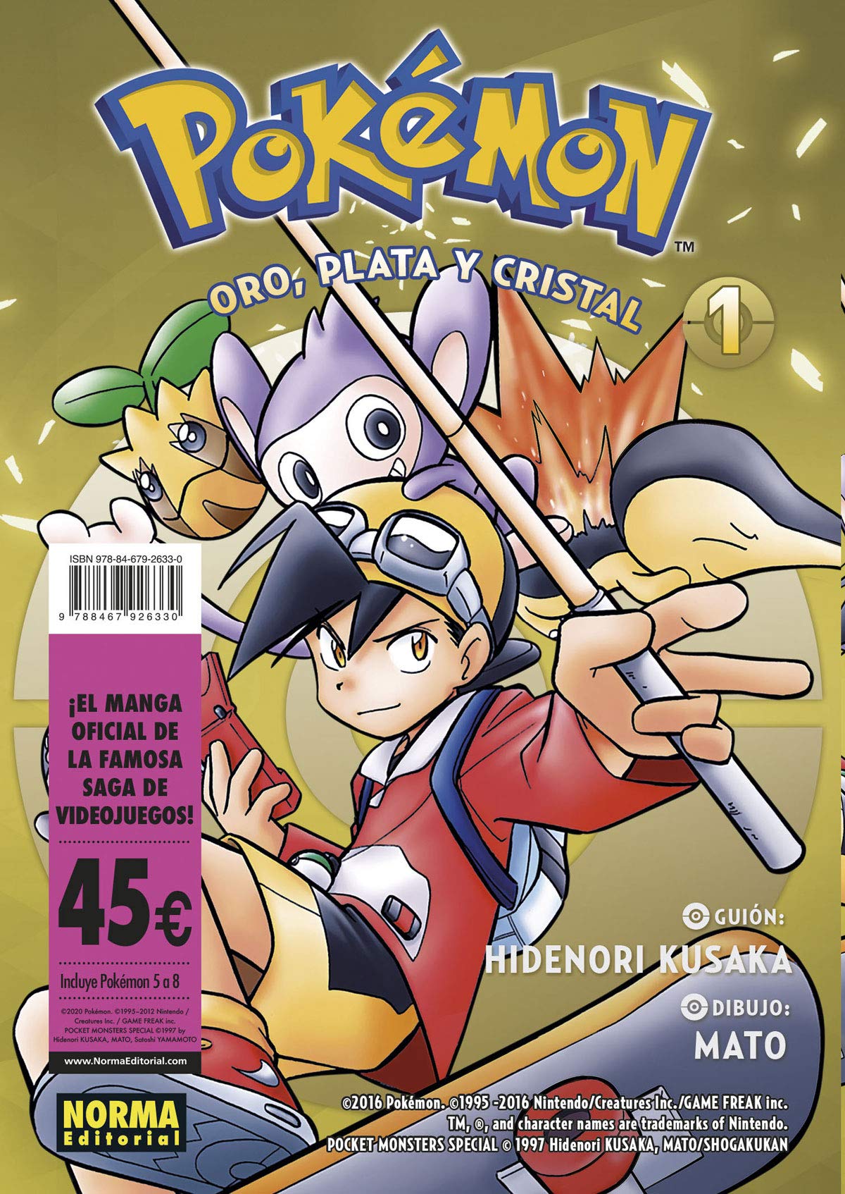 PACK Pokemon Oro, Plata y Cristal ( 1-4) Manga