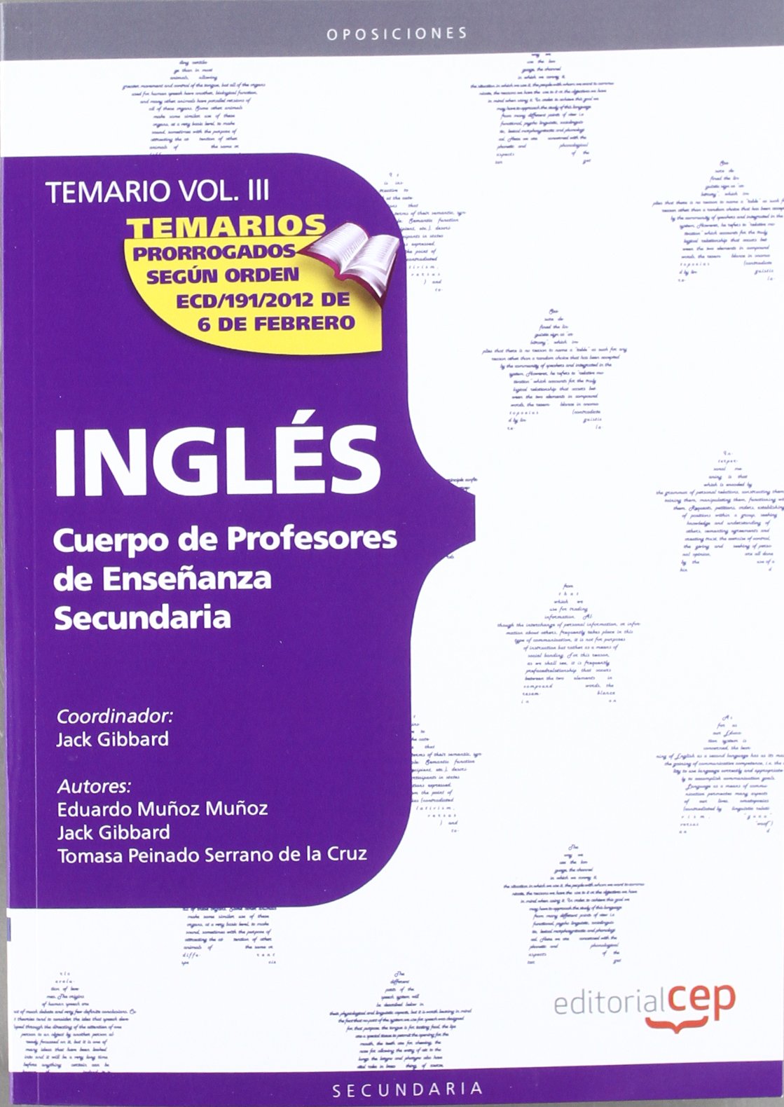 Cuerpo de Profesores de Enseñanza Secundaria. Inglés. Temario Vol. III. Education & Training