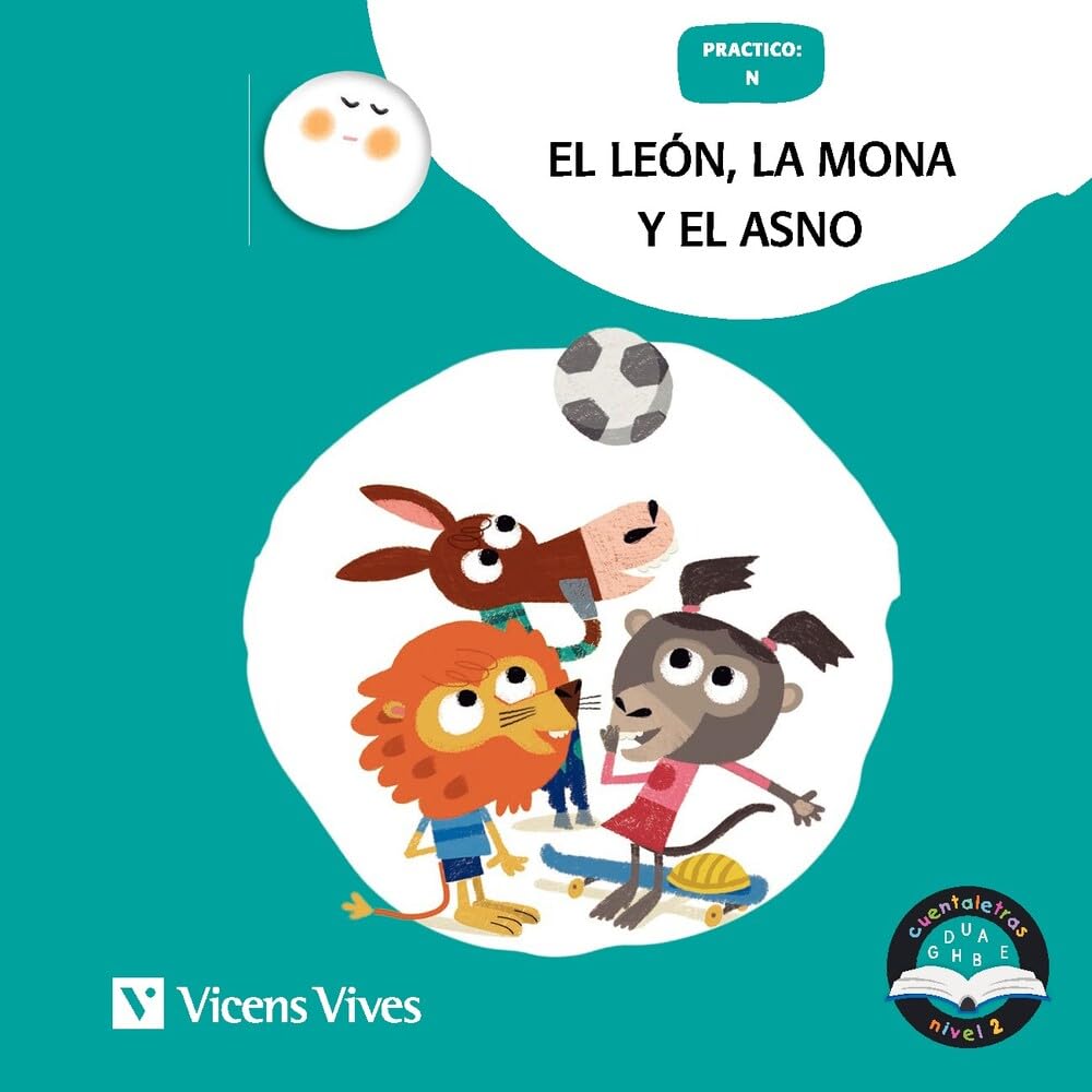 Vicens Vives - El León, La Mona y El Asno - Cuentos infantiles 5 años, 6 años para mejorar lectoescritura. Cuentos con la Letra N para Primeros ... Nivel 2 (Cuentaletras / Rodalletres) Books