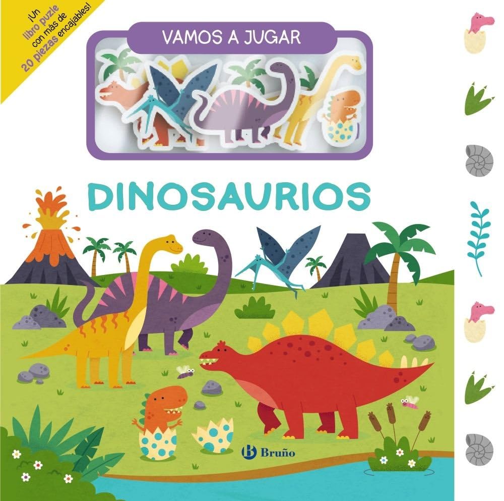 Vamos a jugar. Dinosaurios: ¡Un libro puzle con más de 20 piezas encajables! book