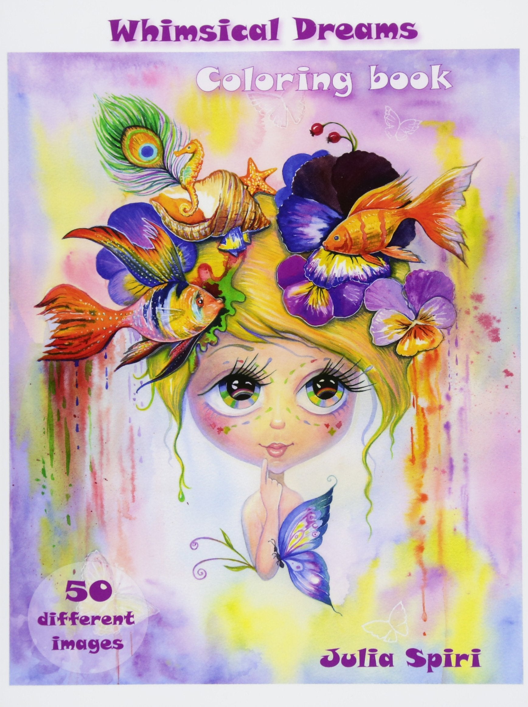 Adult Coloring Book - Whimsical Dreams: Color up a Fantasy, Magic Characters. All ages. 50 Different Images printed on single-sided pages Social Sciences