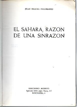 El Sahara, razón de una sinrazón Books