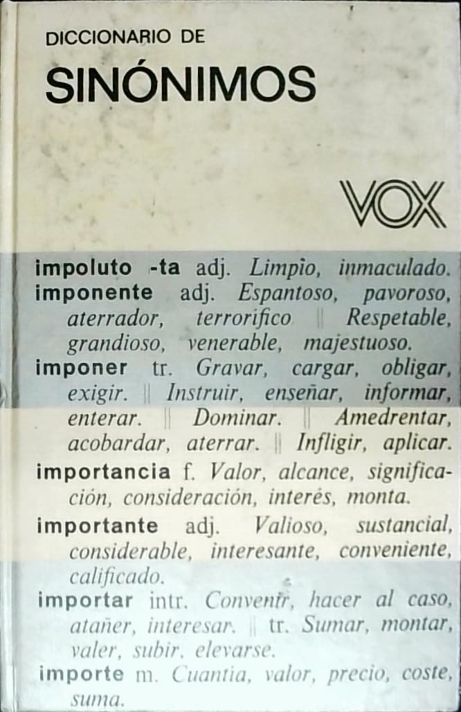Diccionario De Sinonimos/Dictionary of Synonyms Books