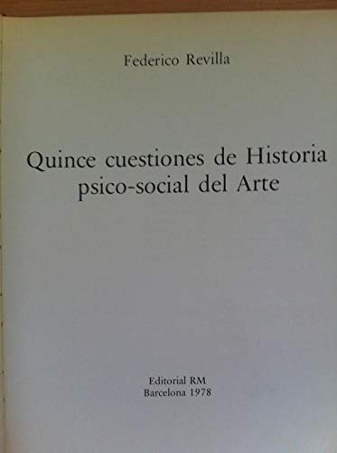Quince cuestiones de historia psico-social del arte book