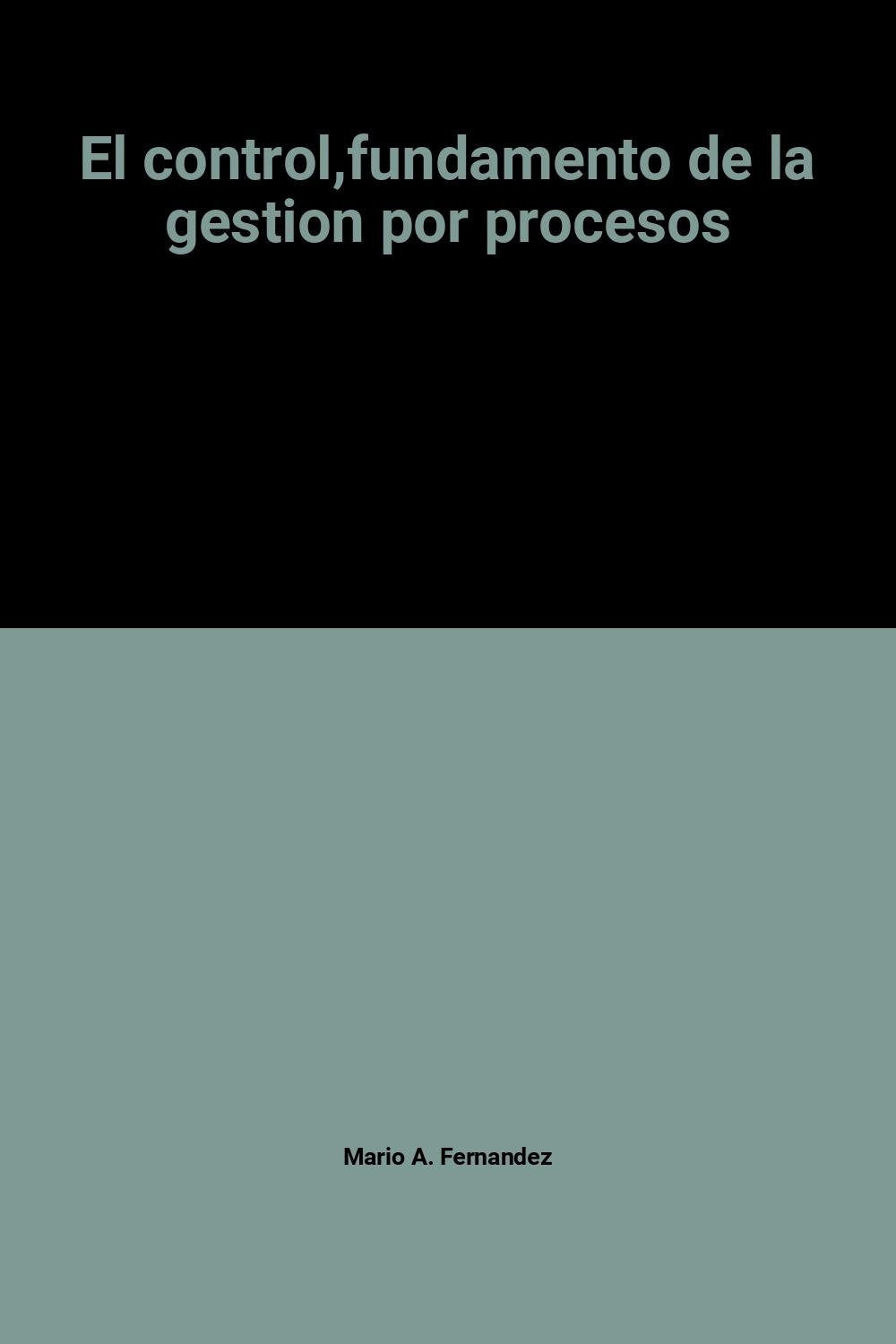 El control,fundamento de la gestion por procesos Books