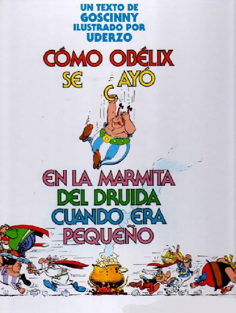 Como obelix se cayo en la marmita del druida cuando era pequeño book
