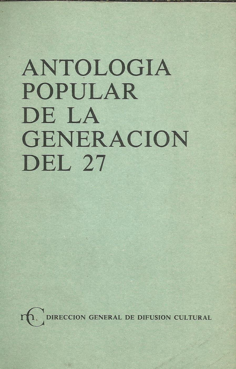 Antologia popular de la generación del 27 book