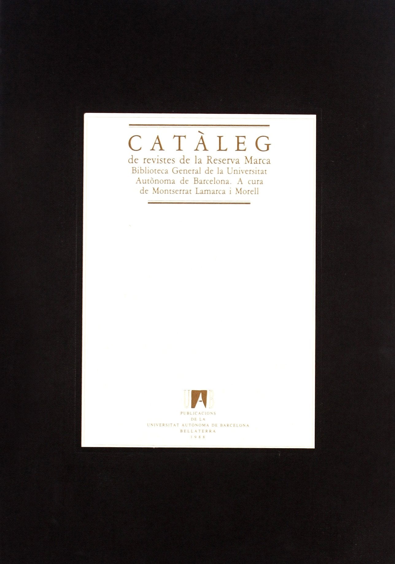 Catàleg de revistes de la Reserva Marca book