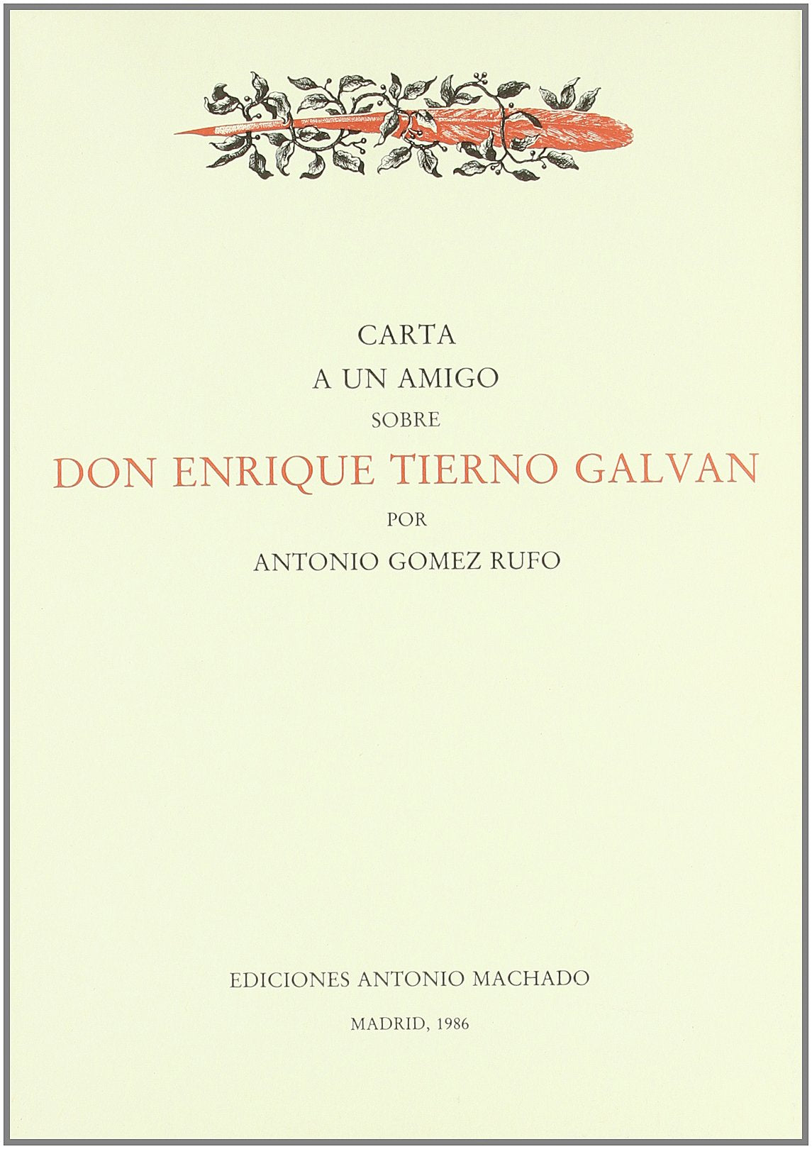 Carta a un amigo sobre D. Enrique Tierno Galván Reading Aloud & Learning to Read