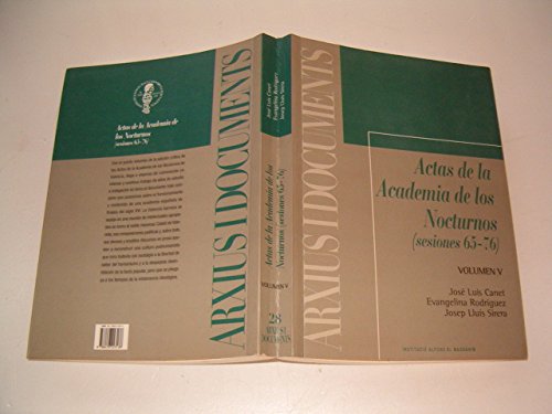 ACTAS DE LA ACADEMIA DE LOS NOCTURNOS (SESIONES 65 Books