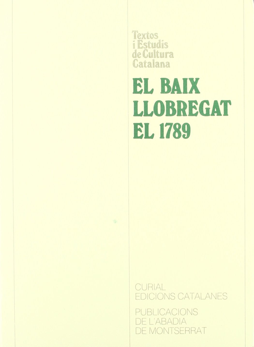 El Baix Llobregat el 1789 book