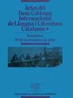 Actes del Desè Col·loqui Internacional de Llengua i Literatura Catalanes, vol. 1. Frankfurt, 1994 (Biblioteca Abat Oliba, Band 164) Books