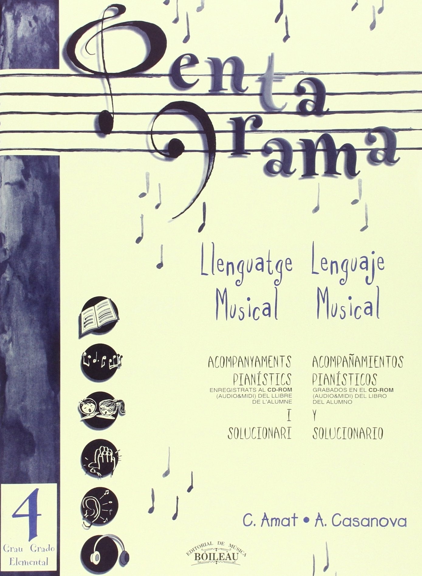 Pentagrama IV Llenguatge Musical Acompanyament / Lenguaje Musical Acompañamiento: Acompanyaments pianístics i Solucionari / Acompañamientos pianísticos y Solucionario. Grau / Grado Elemental 3 book