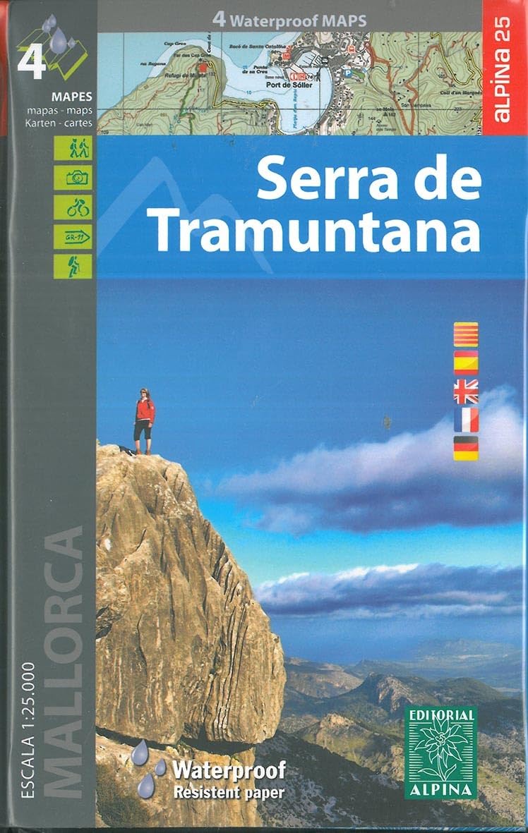 Wanderkarte Serra de Tramuntana, 2 Bl.: Vier Karten auf zwei Blätter. Waterproof. Resistant paper Leisure, Home & Garden